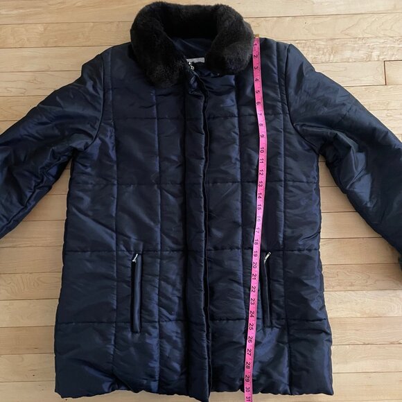 Y2K Jaclyn Smith Faux Fur Trim Quilted Coat | Women’s L | Mob Wife Old Money - Picture 8 of 8